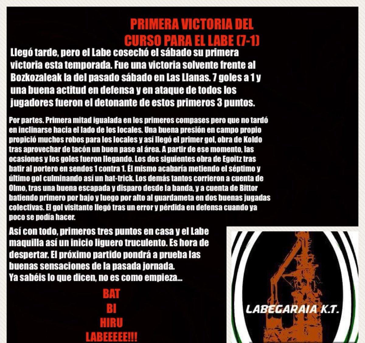 Os dejamos la crónica de la primera victoria de esta temporada ante el @boskozaleakfs