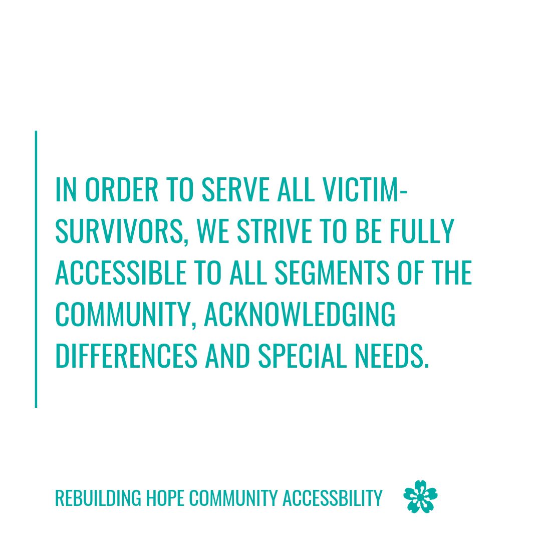 RebuildingHope_'s tweet image. We seek to eliminate barriers by asking for community input in assessing and broadening diverse representation within the agency. 🌸

sexualassaultcenter.com

#CommunityAccessibility #RebuildingHope #BelieveSurvivors #SexualAssaultCenter