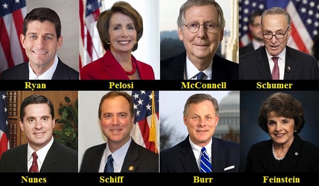 18) Comey could also have briefed Congress, but he had a second excuse, this case was too sensitive to tell the Gang of 8: Ryan, Pelosi, McConnell, Schumer, Nunes, Schiff, Burr & Feinstein. The people he is supposed to tell about sensitive intelligence matters!