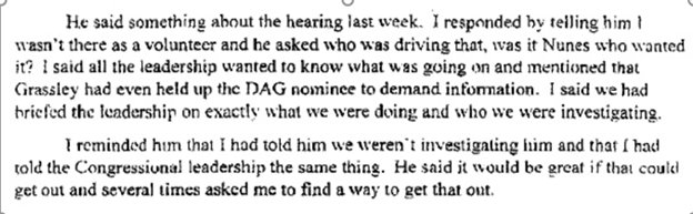 23) What is the big secret Comey had to keep from Obama appointees & allies involved in investigating Trump for colluding with the Russians? That Comey's Russia investigation wasn’t investigating Trump.  From Comey’s leaked memos! Written after the hearing in the video above.