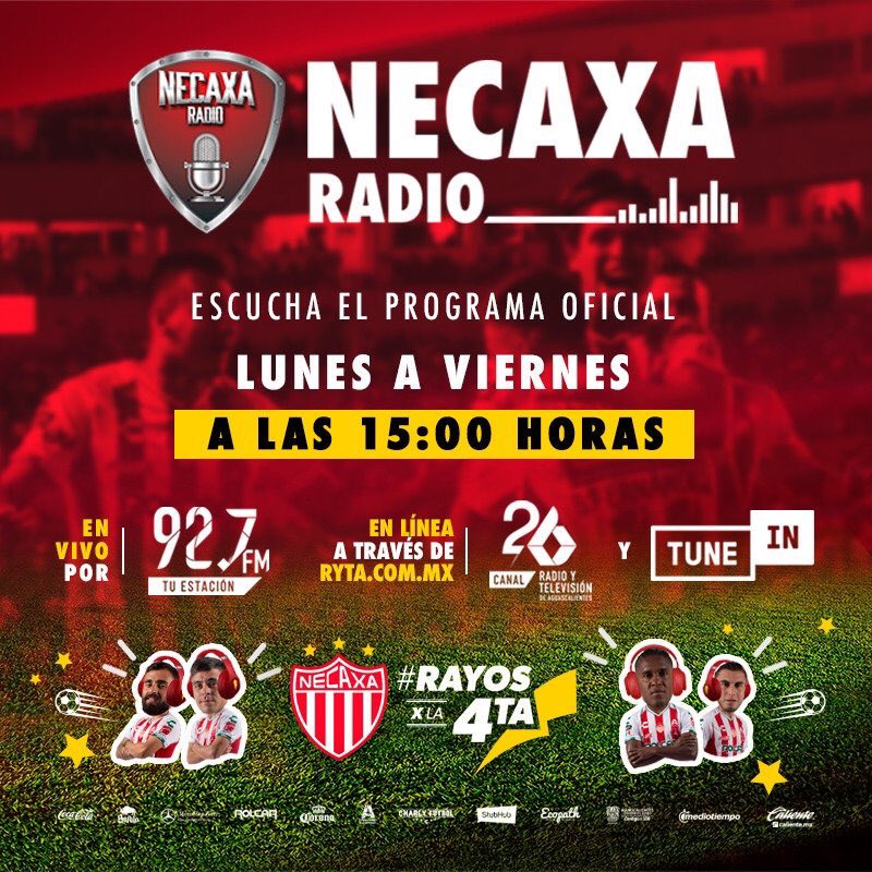 NecaxaRadio's tweet photo. ⚡️🔴¡R A Y O S!⚪️⚡️
Recuerden que hoy tenemos una cita a las 15:05 h en @NecaxaRadio.
Temas:
⚽️#RayoMayor.
⚡️Presente Rayo
Pueden escucharnos por:
📻92.7 FM (Ags.)
💻 https://t.co/NkyZTX3rby .... 92.7 TU ESTACIÓN https://t.co/cSEUY4E5tX