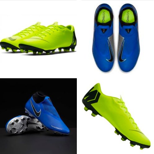 Nuevas zapatillas de fútbol de adulto Nike Vapor y Phantom.