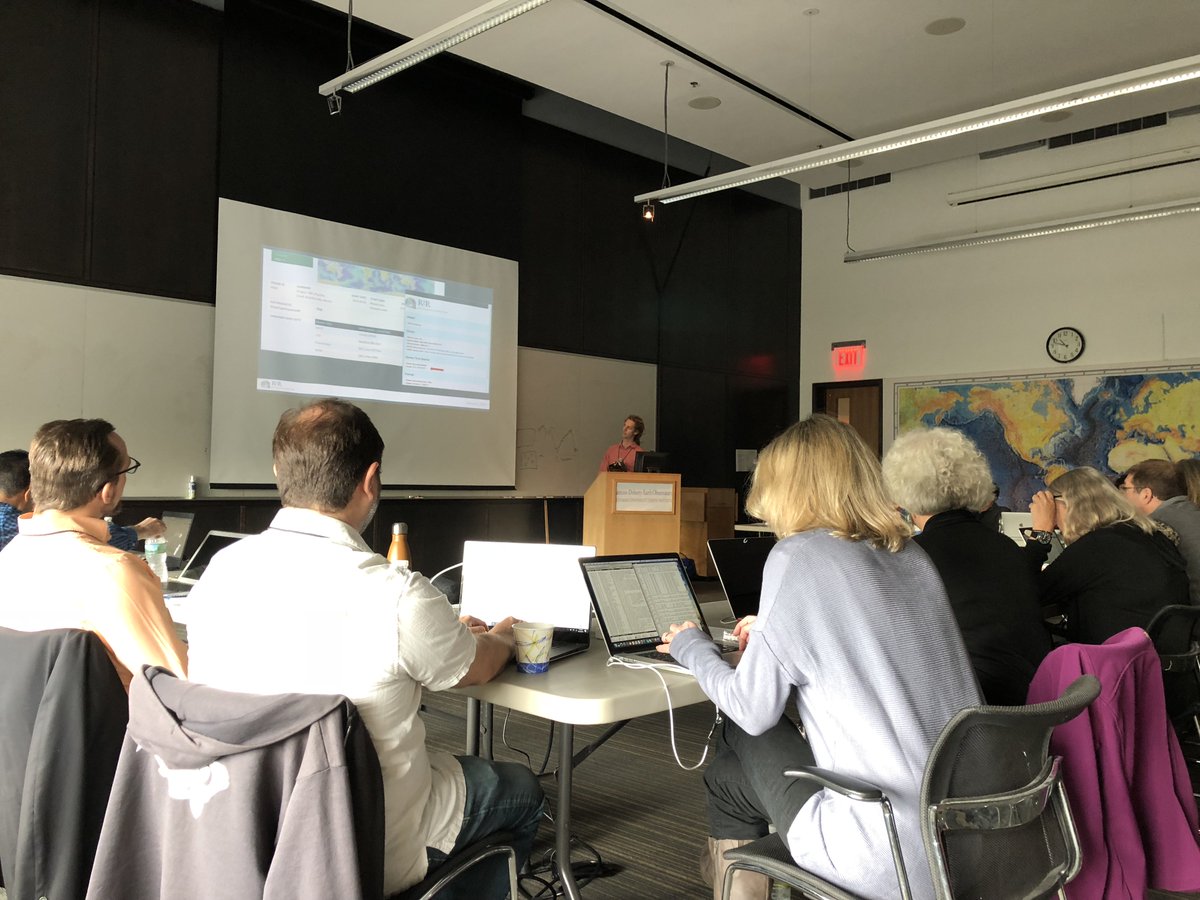 VolcanoProf's tweet photo. Spending an excellent morning @LamontEarth learning about new updates from @R2Rdata for management of data collected at sea! Outstanding scientific resource! #openaccess #NSFFunded https://t.co/2zOTvIFpYq