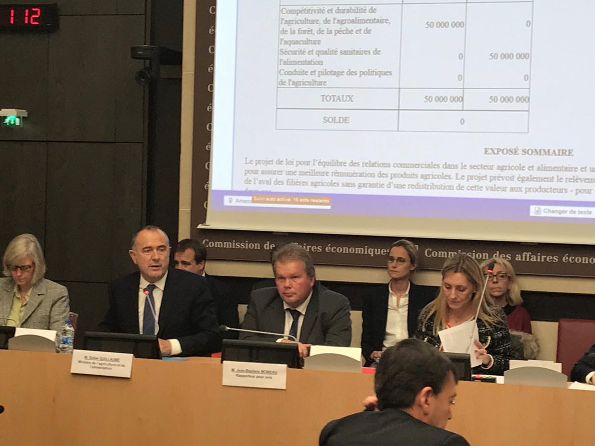 Examen pour avis de la mission #Agriculture du #PLF2019: merci au Ministre <a href="/dguillaume26/">Didier GUILLAUME</a> de sa présence en <a href="/AN_AfEco/">Commission des affaires économiques</a> : 
➡️Soutien à la PAC
➡️Prévention et gestion des risques sanitaires
➡️Formation des jeunes
➡️Transformation du modèle agricole