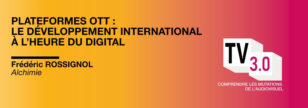 Nous aurons le plaisir de retrouver Frédéric ROSSIGNOL (Alchimie) lors de TV.0 les 5 &amp; 6 novembre pour parler du développement #international des #plateformes #OTT à l'heure du #digital !

Pour assister à la rencontre : tv3@themediafaculty.com :)

goo.gl/bwjZCe