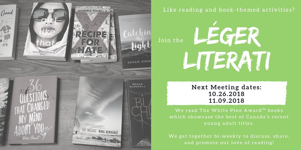 mctavish_h's tweet image. @CardinalLegerSS Join the #LegerLiterati book club and read this year&apos;s @ForestofReading #WhitePine books. Grab your first book this Friday in the library!!! #LancerLearning