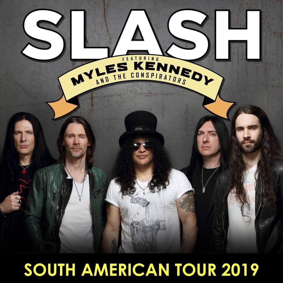 Mayo 2019 <a href="/Slash/">Slash</a> en Argentina junto a <a href="/MylesKennedy/">Myles Kennedy</a> <a href="/franksidoris/">Frank Sidoris</a> <a href="/brentfitz/">Brent Fitz</a> @ToddDammitKerns ¡Lo que estaban esperando! @revelmgmt <a href="/vidalito05/">Lucas Vidal</a> 🎩🤟🇦🇷 #SlashNews  iiii]; )'