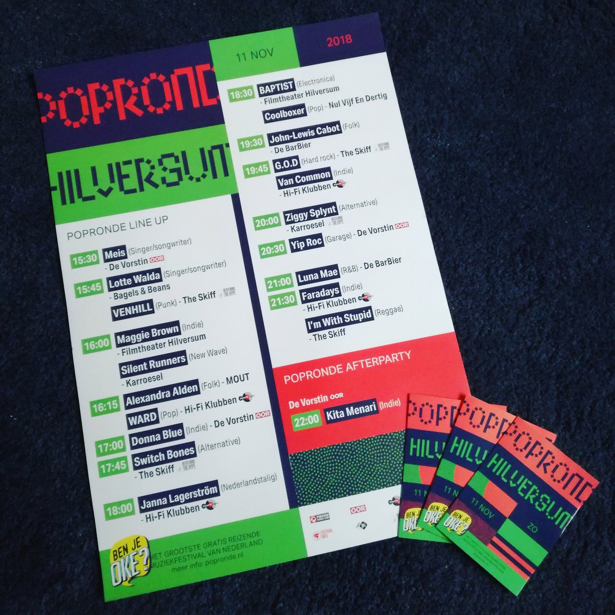 De posters en flyers met het programma van #Popronde #Hilversum op zondag 11 november zijn vanaf vandaag te vinden op al onze deelnemende locaties! #festival #live #muziek #gratis