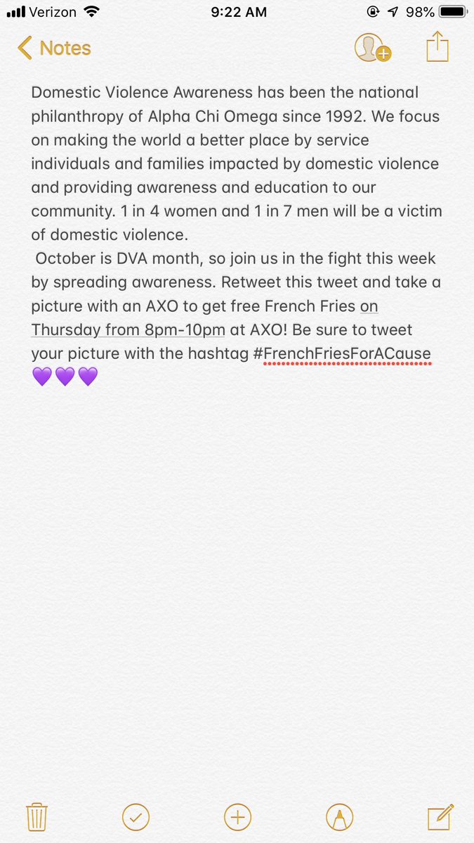axo_wsu's tweet photo. Retweet this and take a selfie with an AXO and tweet it with #FrenchFriesForACause for free fries on Thursday from 8pm-10pm at AXO! #DVAM2018 https://t.co/ZOALn41rkA