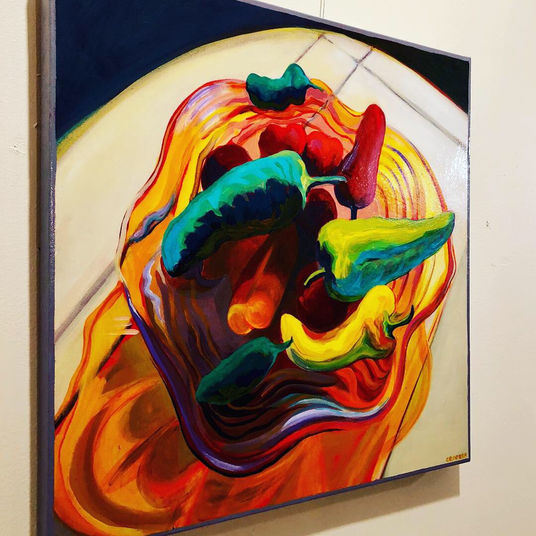 arts_southside's tweet photo. Artist Spotlight: Jan Crooker - Her exhibit #ColoristheNewBlack is inspired by artists she admires - particularly their use of color. Stop by #lit610 , pick up a warm coffee and view Jan’s work! #southsideproud #popupgallery #jancrooker #southsideartsdistrict https://t.co/ivUjPRFjN6