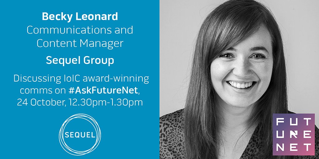 sequel_group's tweet photo. Are you an #internalcomms newbie interested in learning how to write award-winning comms? Join #AskFutureNet on 24 Oct to chat with FutureNet committee member (& Sequel’s Comms & Content Manager) @BeckyTLeonard discussing the #IoICAwards18 award-winning #DigitalDiaries @IoICNews https://t.co/TYNCEXIgXT