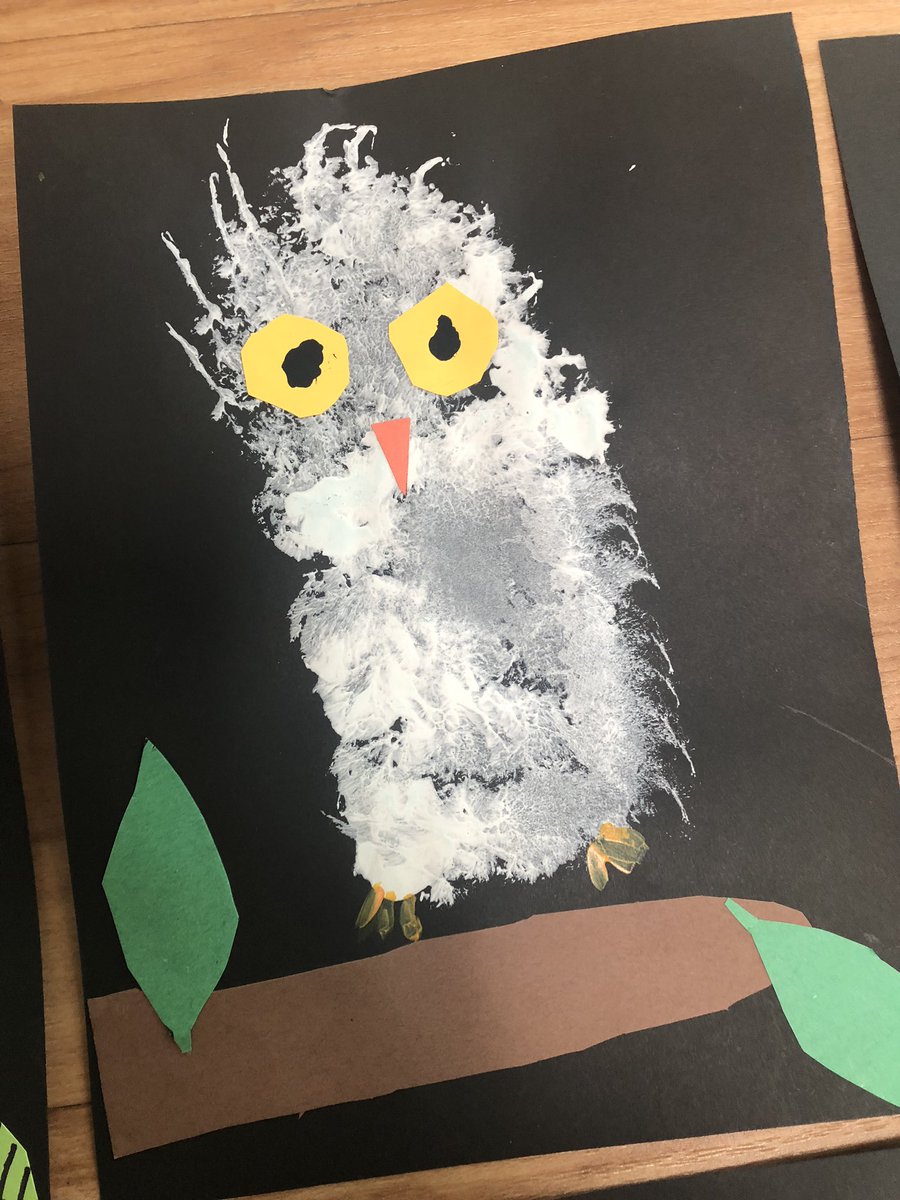 expShane's tweet photo. These Kindergarten Owl babies are too cute for words 🦉 @StarAcademyNCS #ncsstar #ncsinnovate #elementaryart #kindergartenart https://t.co/y7sEvhPjqJ