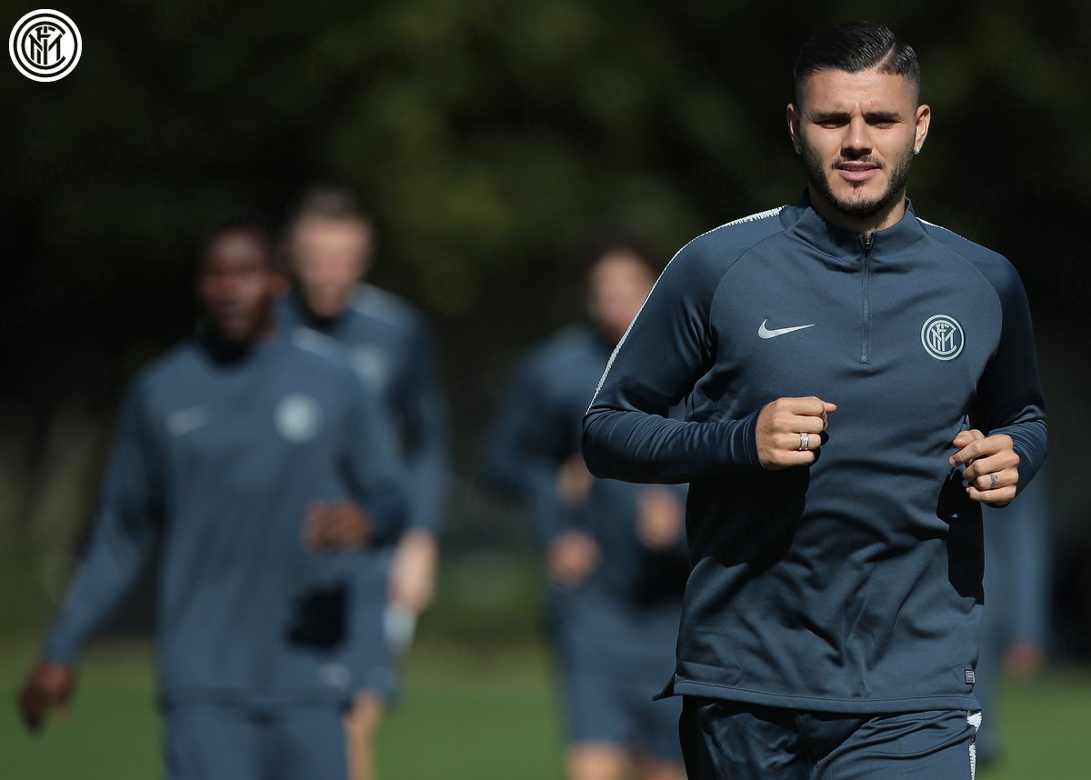 Icardi, en un entrenamiento.