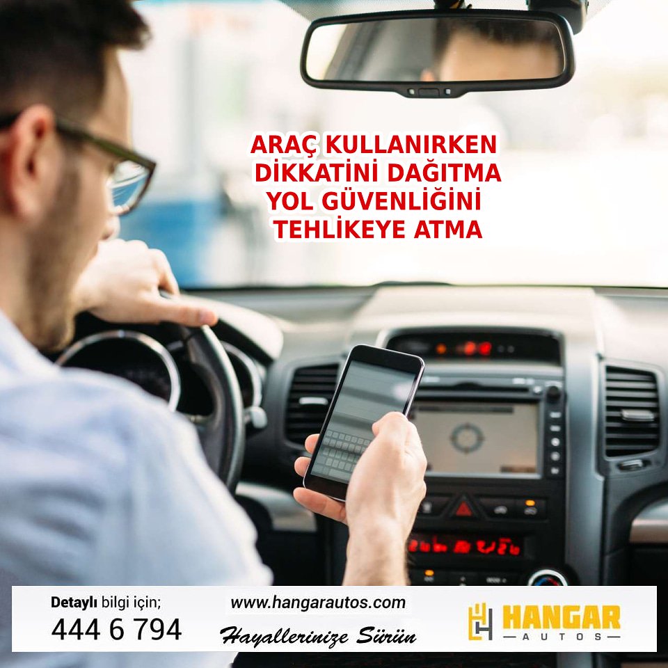 Araç kullanırken telefonla ilgilenmek dikkatin dağılmasına ve sürüş refleksinin zayıflamaya neden olabilir.

Cep telefonu kullananlara 235 TL ceza verilecektir.
#rentacar #hangarautos #notalinbunu #ceptelefonu #yasak #trafikcezası #arackiralama #kiralıkaraba #guvenlisurus #safety