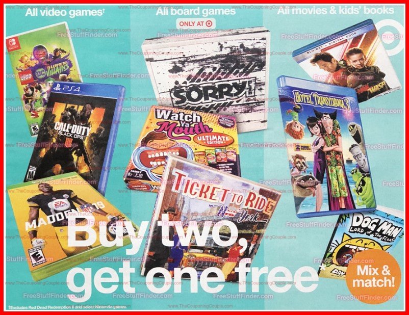 target buy two get one free video games