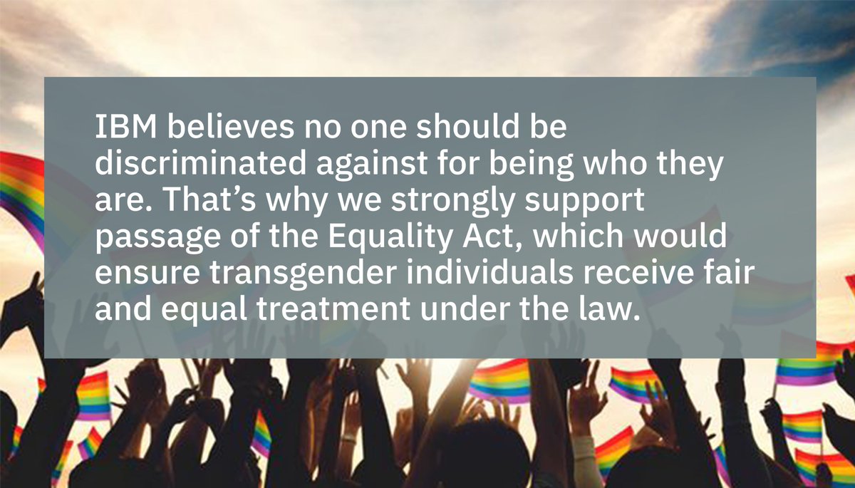 IBMpolicy's tweet image. .@IBM has long been a champion of diversity, equality and inclusion. That commitment remains as firm as ever. #WontBeErased #inclusiveIBM #EqualityAct