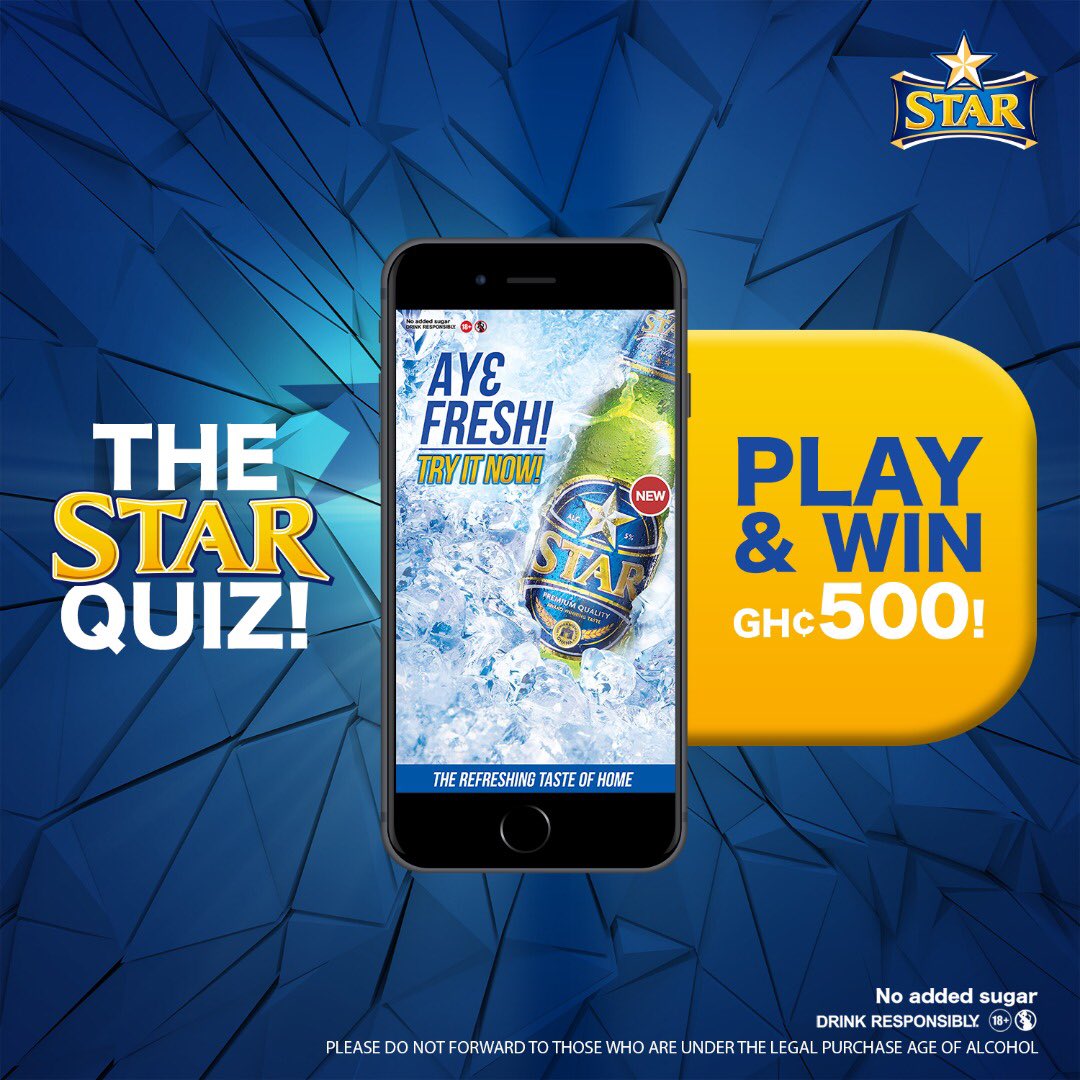 RevErskineGH's tweet photo. So Guys check this out! Quickly Take the quiz below to see how much you know about Star beer and stand the chance of winning GHC 500. @StarBeerGh has a New and better way to reward you! Click on the link below to start”     https://t.co/3oLrDXPPOa https://t.co/766fsDqYim