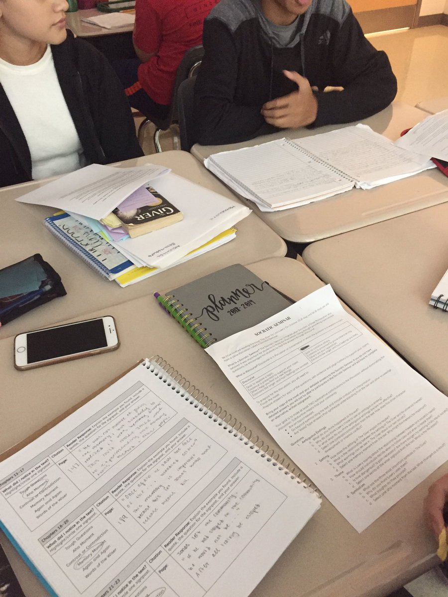 Eng8MsG's tweet photo. Today in English 8 @JML_MS_Official  students are practicing Socratic seminars, in particular observing and providing feedback, and clarifying and paraphrasing. Such effective discussion and commentary! https://t.co/4NrvlnAzxQ
