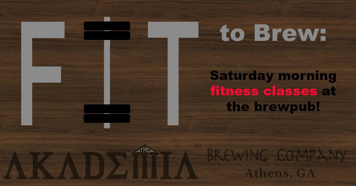 The next #brewpub fitness class is 10 a.m. on Saturday! $10 each, includes a post-class beer. Call us at 678-726-2288 to register! bit.ly/2NEZ05n