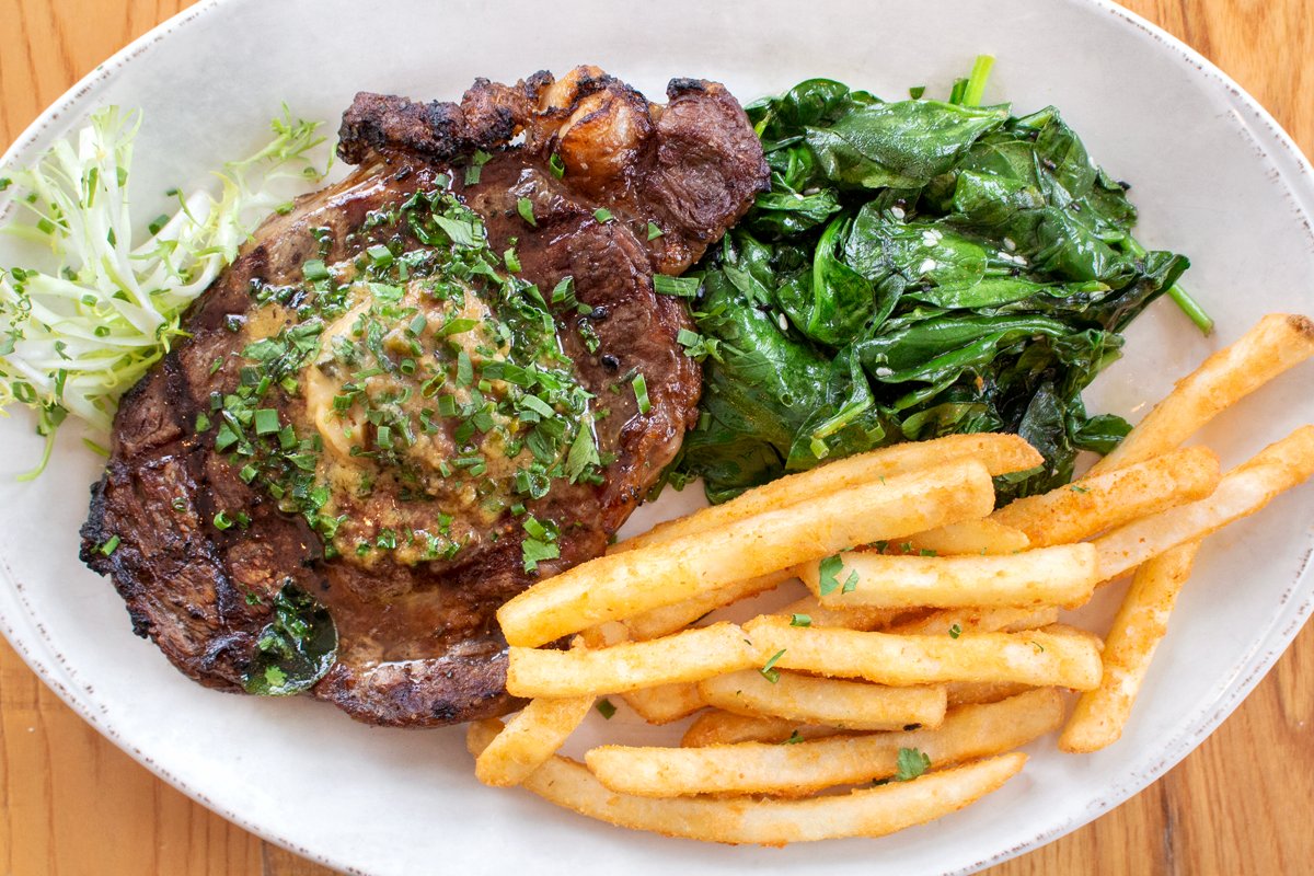 250Market's tweet photo. Does the fall weather have you craving comfort food? Stop by tonight for our ribeye complete with sautéed sesame spinach and Japanese 7-spice fries! https://t.co/1UIiYj8Q6B https://t.co/2ExmMzs9Vt
