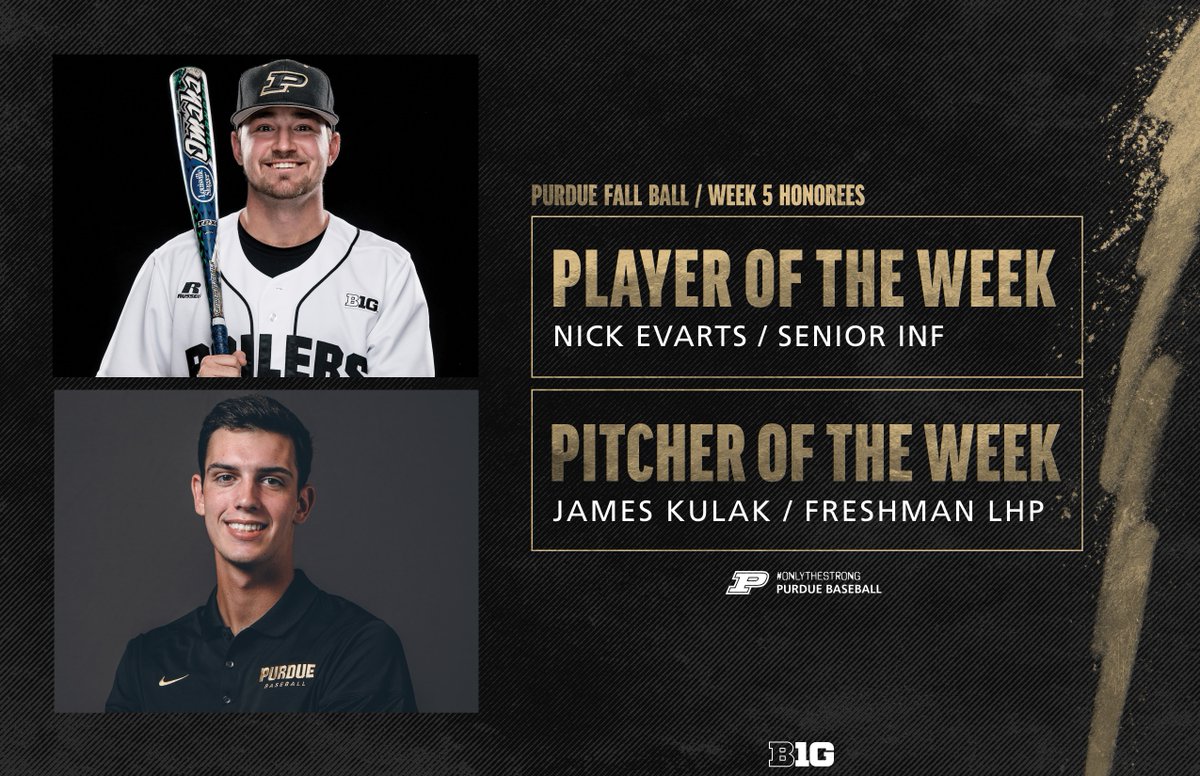 Our top performers from week 5 of #FallBall should face each other this week at the Old Gold &amp; Black Series. Great job Gentlemen.  #BoilerUp

⚒️ @Nick_Evarts2 represents the Dream Chasers
💪 <a href="/JamesKulak_15/">James Kulak</a> takes the hill for Team Boilermakers