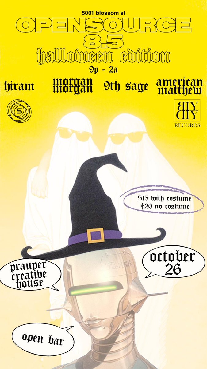 opensourcee's tweet image. Open Source is back in collaboration with @PrauperCreative for a special Halloween Edition!
OS 8.5
Sounds by OS residents @yunghiram @9thsage @mxrganxmxrgan &amp;amp; @MatthewBIYDIY 
🚨Open Bar🚨
$15.00 with costume
$20.00 without
---9pm-2am---
⬇️RSVP on Link below⬇️