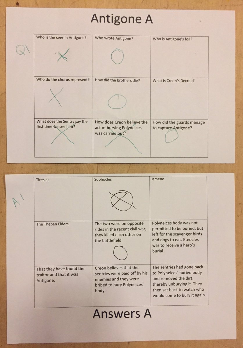 DramaPatch's tweet image. Noughts and Crosses retrieval practice went down well with the drama students #revision #edutwitter #lowstakestesting #pedagogy