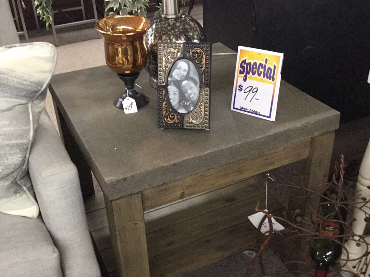 The closeout sale is still going on check out this concrete top Flexsteel end table, regular price was$269.00 it is marked down to $99.00! #flexsteelfurniture
