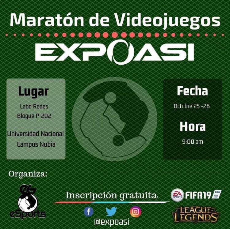 Nos unimos con <a href="/ExpoASI/">#Expoasi2019</a> para realizar una Maratón de videojuegos al mejor estilo de #eGeSports