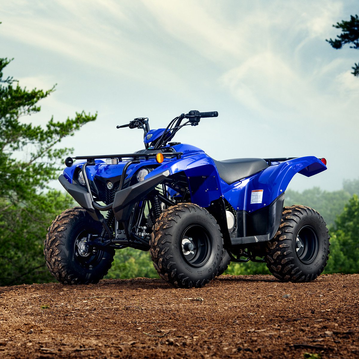 YamahaMotorCa's tweet photo. FALL FAMILY FUN. 
The 2019 Grizzly 90 includes electric-start, a large comfortable seat, front and rear racks, and aggressive Grizzly styling. 
Learn more on the Grizzly 90: https://t.co/1fHKLRORCv

#ConquerDirt #YamahaRevsYourHeart #FamilyATV #Grizzly90 https://t.co/fHg1Q8LhJ8