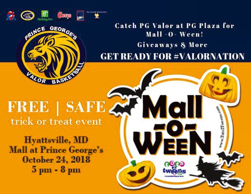 pgvalorbball's tweet photo. 🚨HAPPENING TOMORROW‼️⬆️🚨
Come out for fun/safe trick or treating at our Malloween event tomorrow from 5:00-8:00 pm Come hangout with PG Valor and the community.🍫🧙🏾♂️🧛🏼♂️🧛🏾♀️🧟♂️.
.
#pgvalor #pgvalorbasketball ##pgcourage #pgcouragebasketball #waba #community #malloween #candy (AT) https://t.co/i0yHlxsjoS