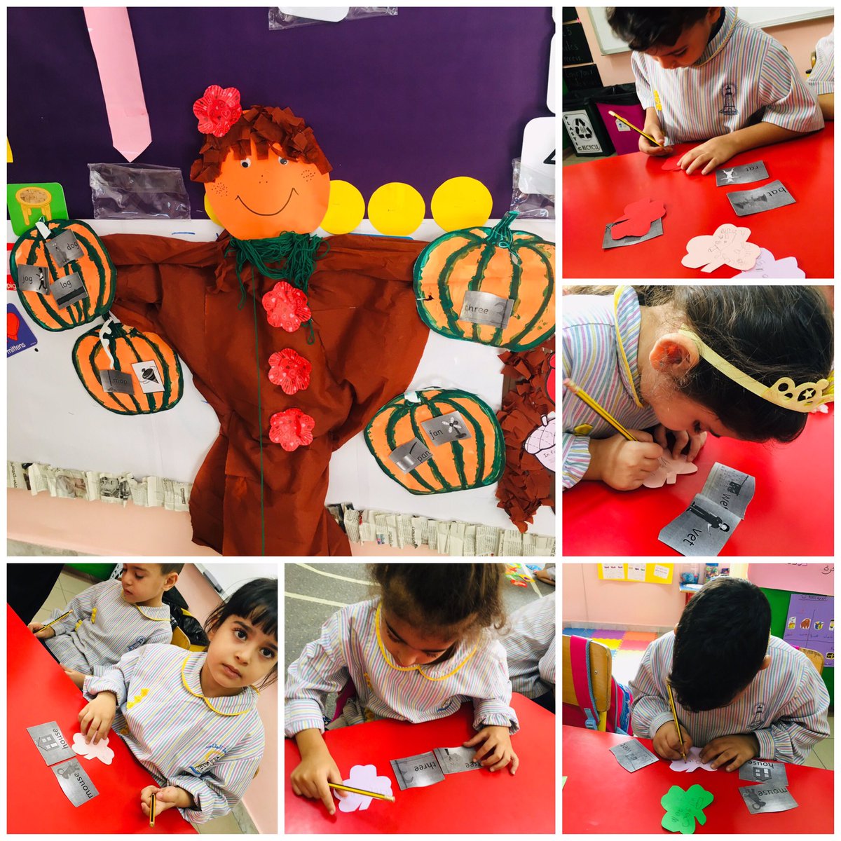 KG3 loved our Autumn inspiried activities🍁🍂—>What Sight-words do you spy on the pumpkins? Can you match the rhyming pairs? Can you use our newly learned fall vocabulary in sentences? &amp; can you express what you like the most about fall on the acorns🐿? 💪🏼🧡@DawhaHighSchool