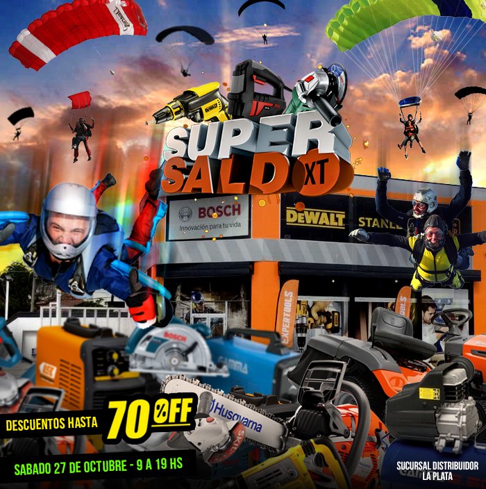 expertoolsxt's tweet image. 🔥Se viene un Nuevo #SuperSaldoXT🔥
🗓️Sábado 27 de Octubre de 9 a 19hs.
📍Cno Centenario e/ 517 y 518. Zona Distribuidor (Frente a Carrefour).
Enorme cantidad de Máquinas y Herramientas con detalles mínimos.
😲DESCUENTOS Impresionantes de hasta 70%😲
👉Descuentos sólo en EFECTIVO