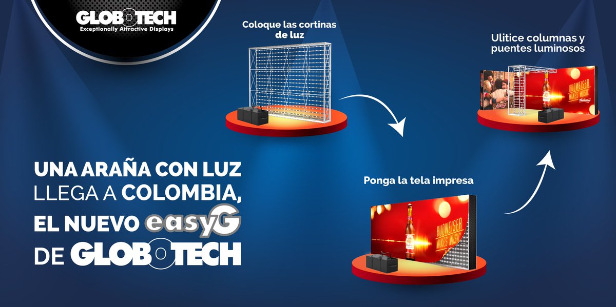 Globotech_SA's tweet photo. ¡Estamos de lanzamiento! Ven y conoce nuestra nueva estructura Ref. EASYG una araña con luz, fácil de armar y de transportar. Nuestro EASYG le dará a tu evento un toque único Contactanos https://t.co/BPnvzxgPbe o llámanos al 3017126029 y recibe atención personalizada https://t.co/qlXJYnHA9U