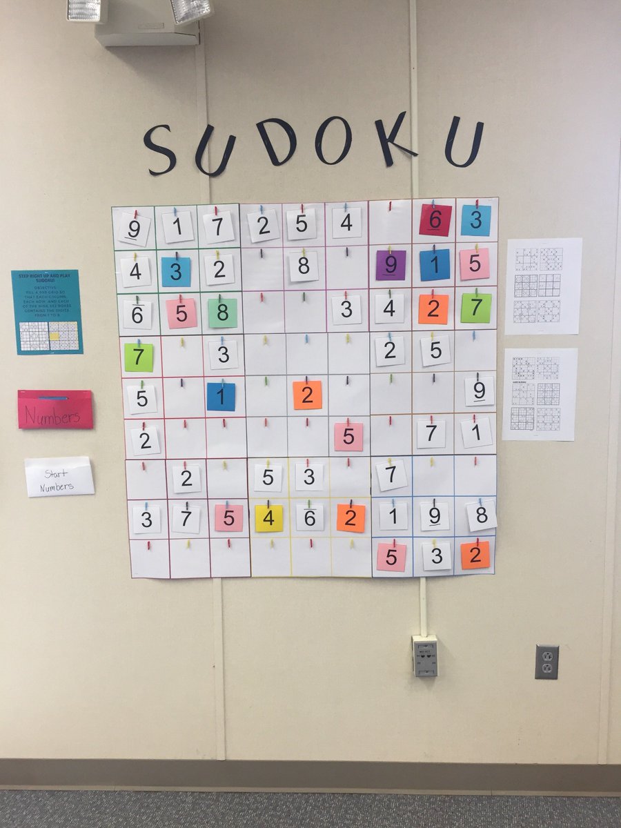 Need a challenge? Or just a fun break? Our Sudoku wall is up in the library! Test your skills or take your mind off classes for a little bit - either way, we'd love to see you in here working on it! #EmporiaProud