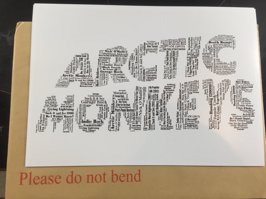 Know an #Arcticmonkeys fan?
I’m giving this print to a follower at 11pm Wednesday night. Just retweet this and follow me to enter. Tidy 👍