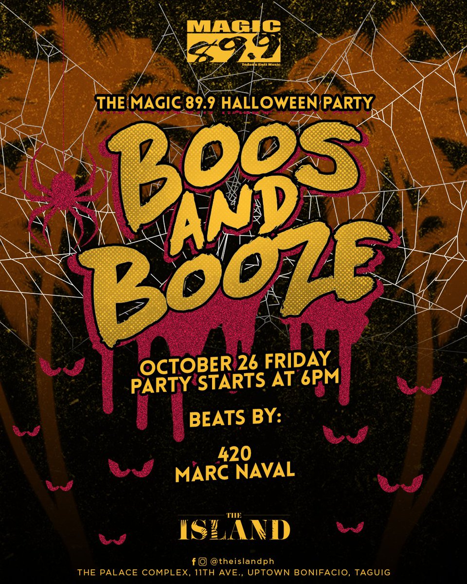 Magic899's tweet photo. Who's ready to #partylikeits899? It's a Magic Halloween party, baby! October 26, Friday. See you at 6! #boosandbooze899 https://t.co/OtgeRY9TB9