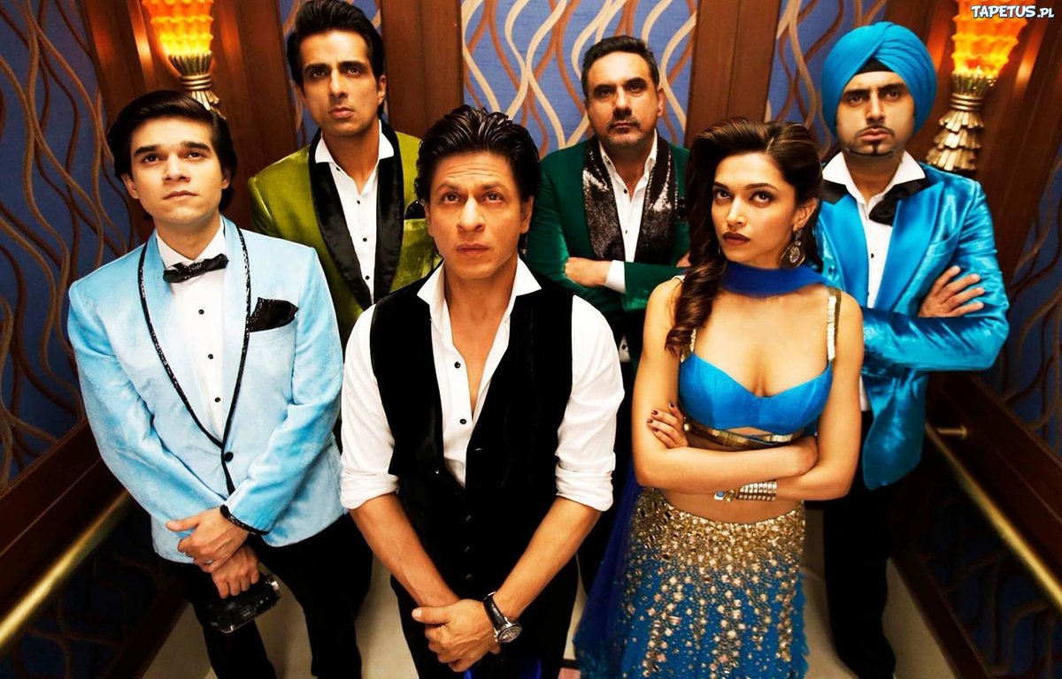 Celebrating #4YearsOfHNY 

Release date- 24th Oct 2014 @iamsrk @deepikapadukone @bomanirani @SonuSood @juniorbachchan #VivanShah 

Direct by-  Farah Khan