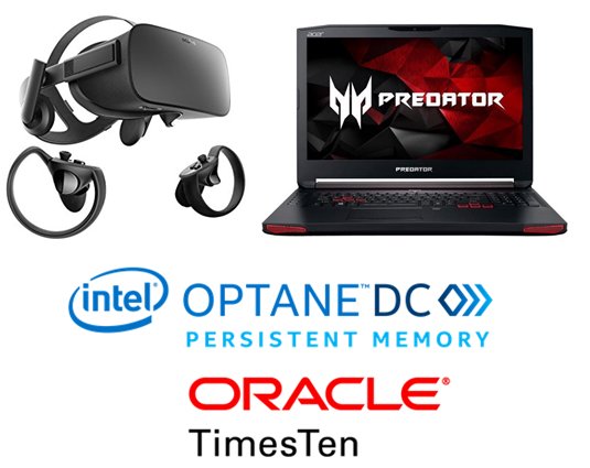 ScalableDBDoug's tweet image. Go to the #Intel / #Oracle #IntelOptanememory Persistent #memory demo at #OOW18 for the #chance to win an #OculusRift + #Acer @intel Core i7 #gaming Laptop bundle!  

Tuesday, Oct 23, 12:30 p.m. - 1:15 p.m. | Yerba Buena Center for the Arts Theater