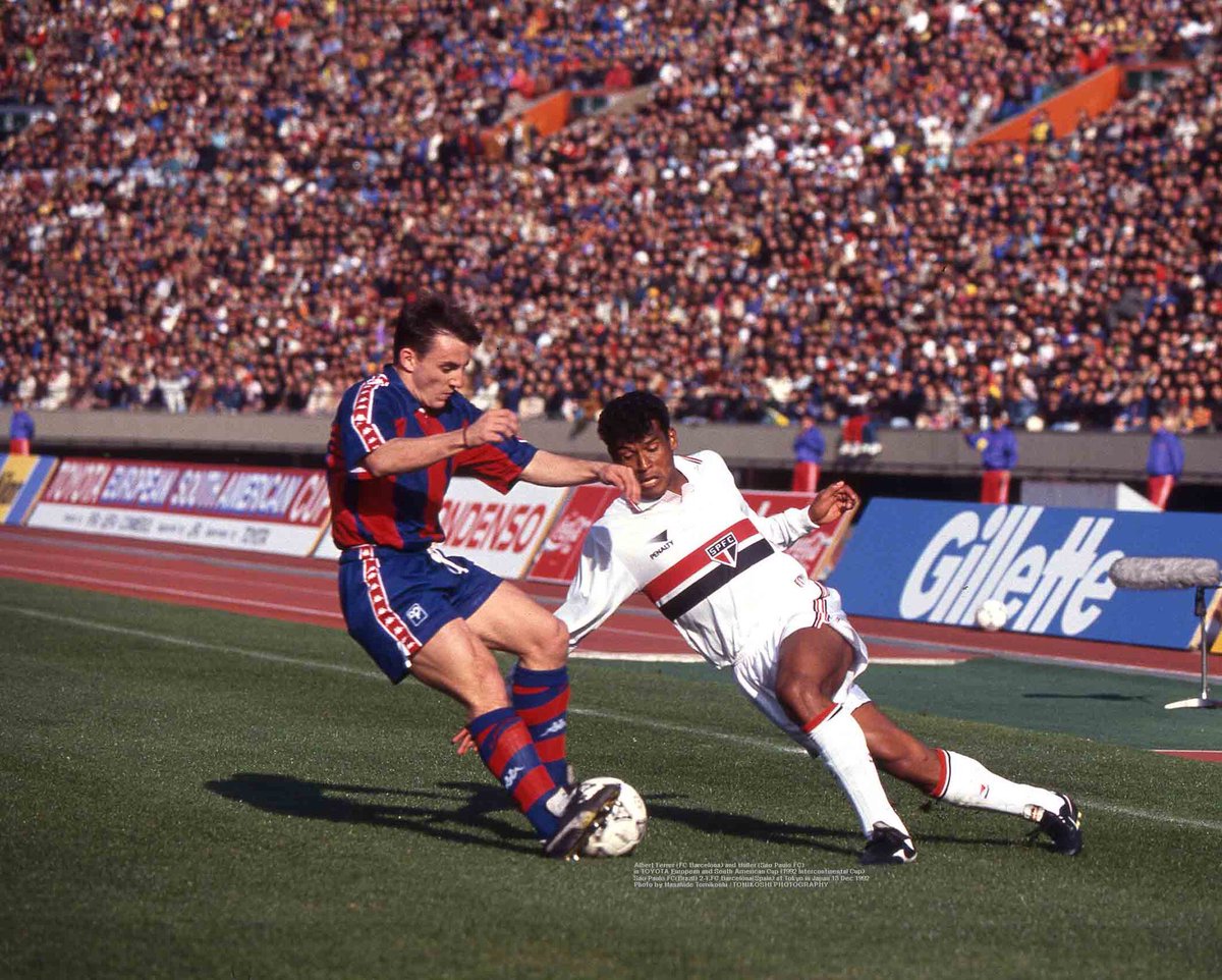 OldFootball11's tweet photo. #AlbertFerrer and #Müller in the match between #FCBarcelona and #SãoPauloFC (1-2) in Tokyo.
#ClubWorldCup 1992.
📷 Masahide Tomikoshi https://t.co/83U8e7YTco