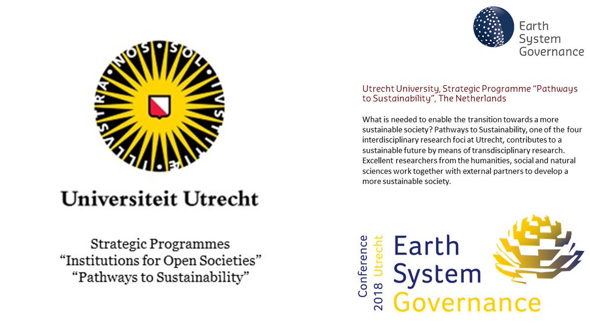 ESG_Project's tweet photo. Introducing the international and national co-hosting institutions that help to make the #ESG2018 Utrecht Conference possible – Thanks to all our co-hosts! 

@nlenvironagency @Leefomgeving / @munkschool  / @envwaterloo / #PathwaysToSustainability @UniUtrecht / [2/3] https://t.co/wcHbI1FXJf