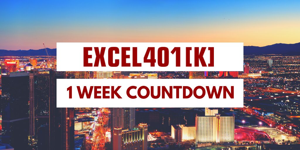 myquestis's tweet image. The countdown to #Excel401k is on. See you in 5 days Las Vegas! @RekonIntel