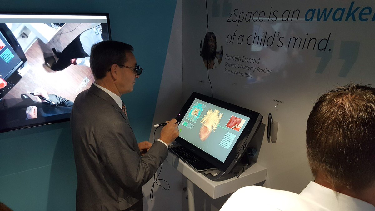 CCSDDoIT's tweet photo. CMS students had the opportunity today to explore and solve science, technology, engineering and mathematics (STEM) related challenges using AR and VR learning tools. Students performed virtual EKGs and explored the human heart among other things.@zSpace @carsonschools @cmssolons https://t.co/LsvC7KgnEl