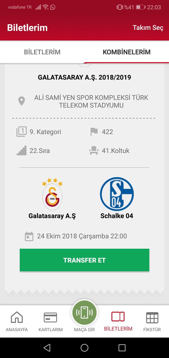 Schalke maçına güney üst 422.blok 22.sıra yerimi devrediyorm (250TL)
#Galatasaray
#Kombine
#BiletDevret
#KombineDevir
#KombineDevret
#Bilet
#BiletDevir
#GalatasarayBilet
#Gsbilet
#GalatasarayDevir
#BatıÜst
#TurkTelekomArena
#AliSamiYen
#Schalke #galatasarayschalke