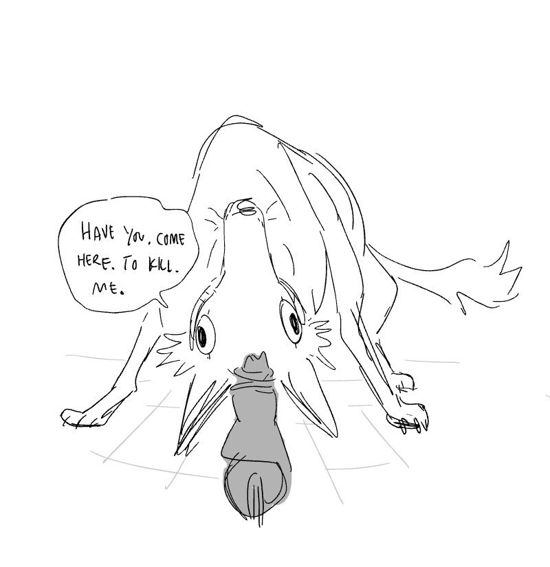 Meeting the Trickster God. still super open ended about this world/story &amp; just brainstorming (1/2) 