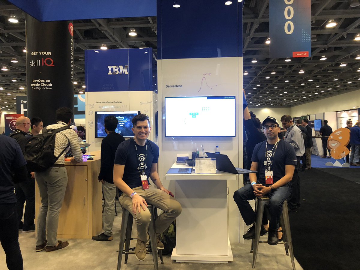 mayareyes23's tweet photo. #IBMDeveloper booth at #CodeOne with our brand new rebus t-shirts! So glad that they were so popular 😍 #CodeOneIBM https://t.co/irS4XVPj4a