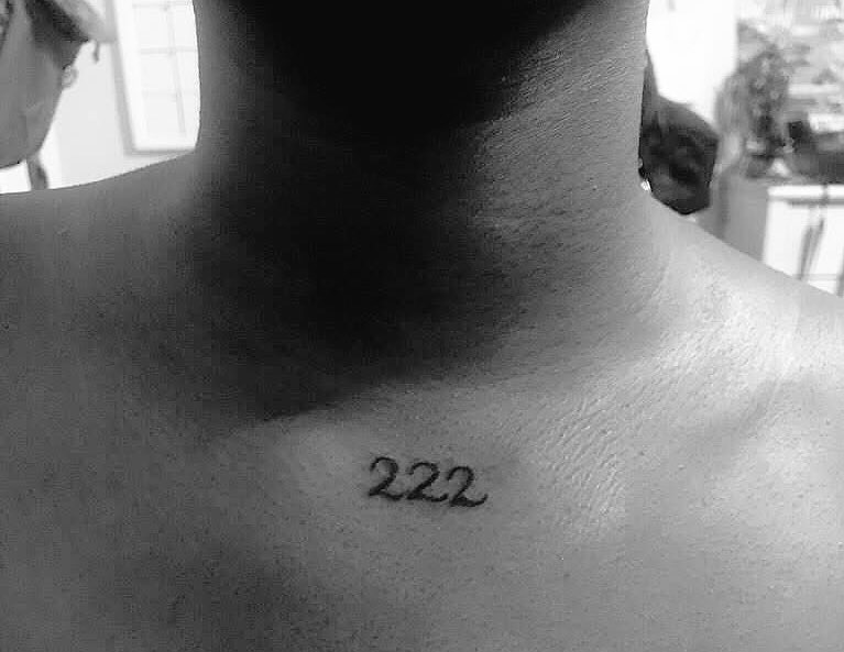 222 tattoo  Tattoos Number tattoos Triangle tattoo