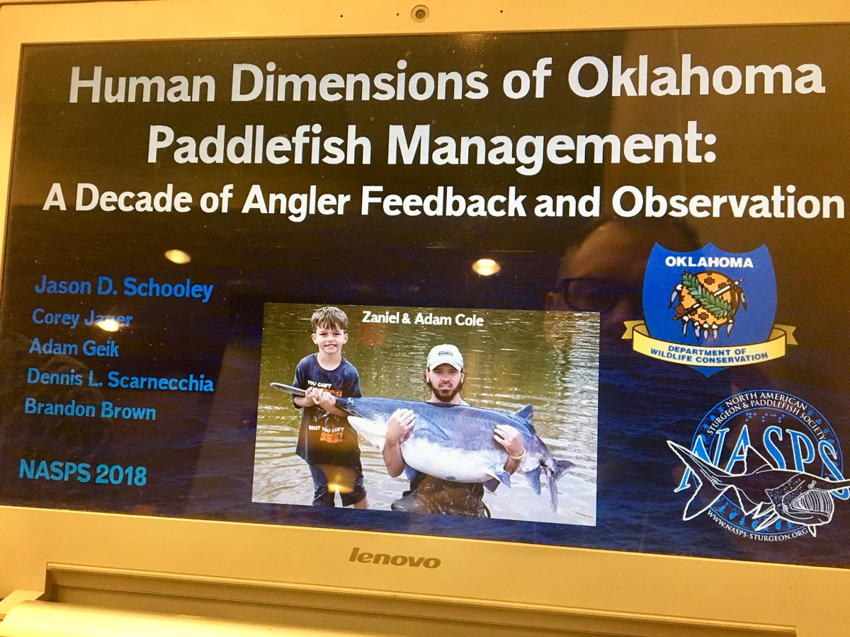 DirtyDog650's tweet photo. Throwing some much-needed respect towards OK #paddlefish anglers today in my #NASPS2018 presentation. @JagerCA @atombeamz https://t.co/kQMTEBs2g5