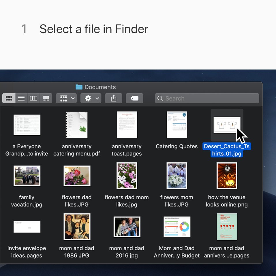 Step 1: Select a file in Finder
