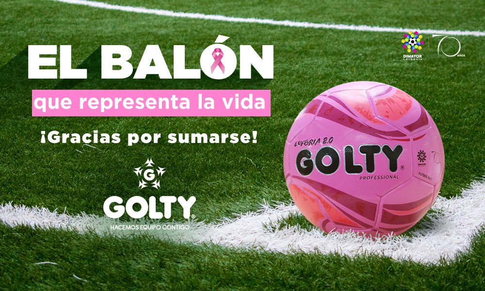 Dimayor's tweet photo. 🎈⚽La fecha 16 de la #LigaAguila se vistió de rosa. Fue todo un honor hacer parte de esta iniciativa junto a @goltysports @superaelcancer⚽🎈
💖👊🏻¡Gracias por sumarse!👊🏻💖
#GoltySeSuma #DimayorSeSuma #FPCRosa https://t.co/oJCWqKAlxW